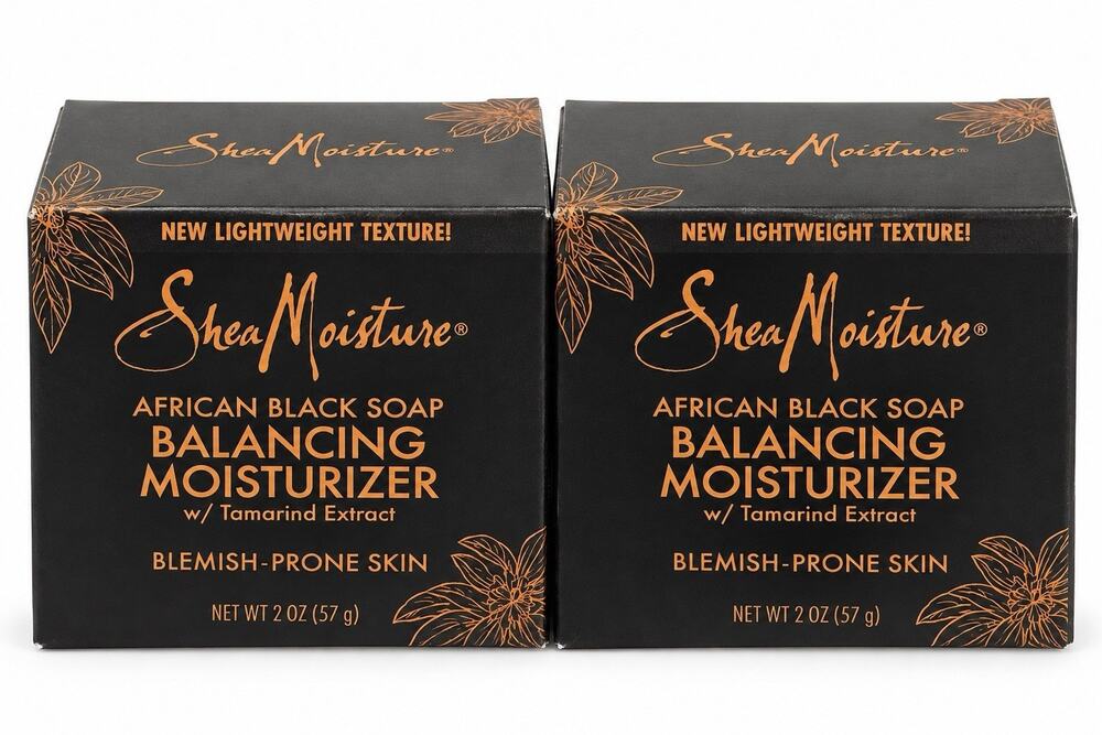 2 Pack SheaMoisture African Black Soap Balancing Moisturizer 2 oz NEW